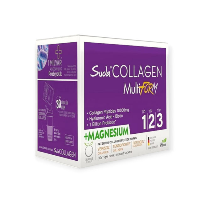 Suda Collagen Multiform TYPE 1 -2 -3 Collagen & Magnesium 15gr 30 Sachets